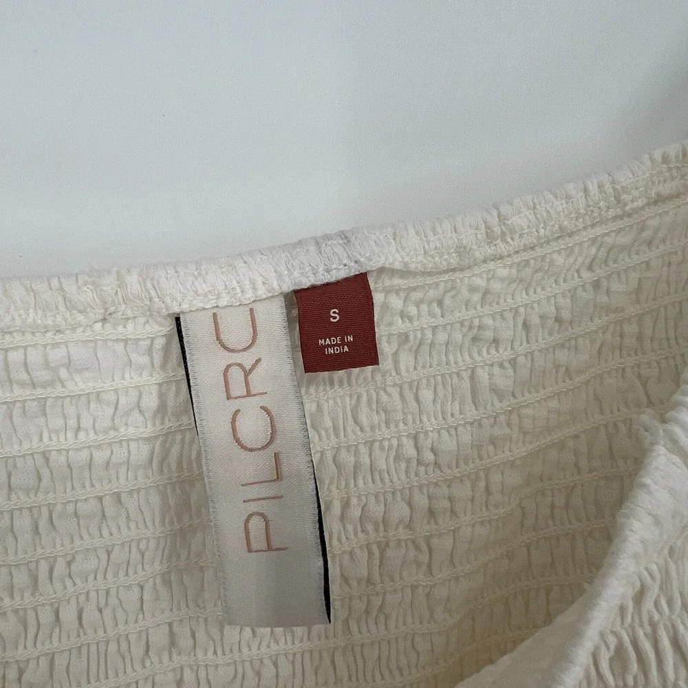 Pilcro Top Womens S Milk Maid Peasant Cottage Off Shoulder Anthropologie - Picture 4 of 7